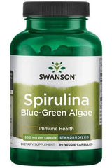 Swanson - Spirulina Blue-Green Algae 10% Phycocyanin, 500mg - 90 vcaps - Nutri.se