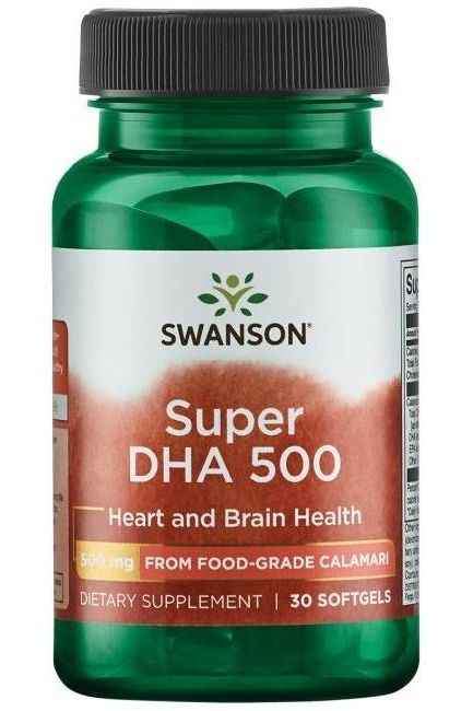 Swanson - Super DHA 500 from Food-Grade Calamari - 30 softgels
