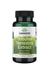 Swanson Tribulus Terrestris Extract bottle containing 60 capsules for sexual health and testosterone support.