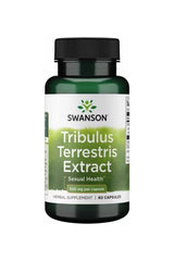 Swanson Tribulus Terrestris Extract bottle containing 60 capsules for sexual health and testosterone support.