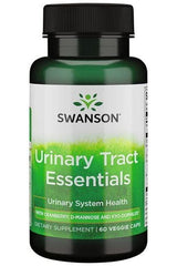 Swanson Urinary Tract Essentials dietary supplement bottle with 60 veggie caps for urinary system health.