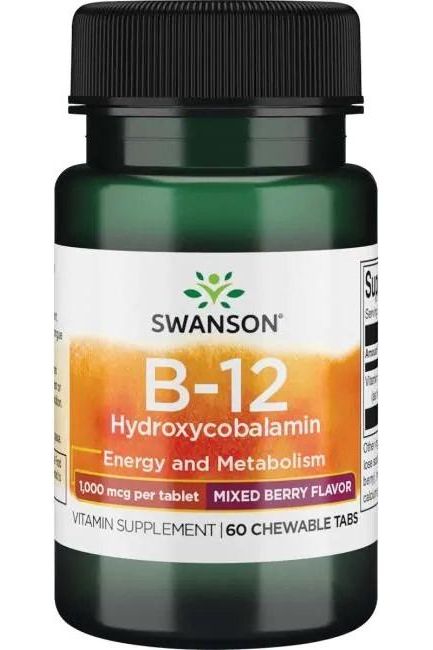 Swanson - Vitamin B-12 (Hydroxycobalamin),100mcg Sublingual - 60 sublingual tabs - Nutri.se