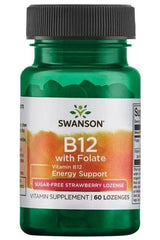 Swanson - Vitamin B-12 with Folic Acid, 1000mcg - 60 sublingual tabs - Nutri.se
