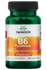 Swanson - Vitamin B-6 (Pyridoxine), 100mg - 100 caps - Nutri.se