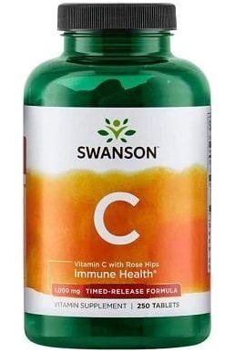 Swanson - Vitamin C with Rose Hips Extract - Timed-Release, 1000mg - 250 tablets - Nutri.se