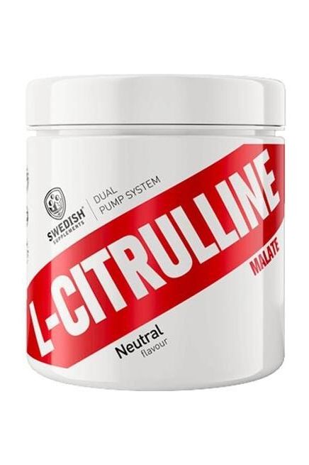 Swedish Supplements L-Citrulline Malate container with neutral flavor for enhanced endurance and recovery.