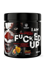 Fucked Up Joker pre-workout supplement by Swedish Supplements in Crazy Mango flavor, 300g container.