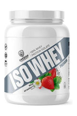 Swedish Supplements ISO Whey protein isolate jar with wild strawberry flavor