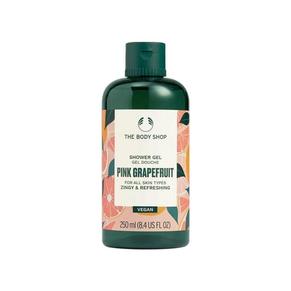 The Body Shop Pink Grapefruit Shower Gel 250 ml, vegan and refreshing for all skin types.