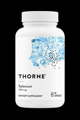 Thorne Selenium dietary supplement bottle with 60 capsules, supporting heart health and immune function.