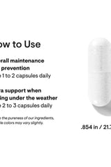 Instructions for Thorne Vitamin C: daily dosage for maintenance and extra support when feeling unwell.