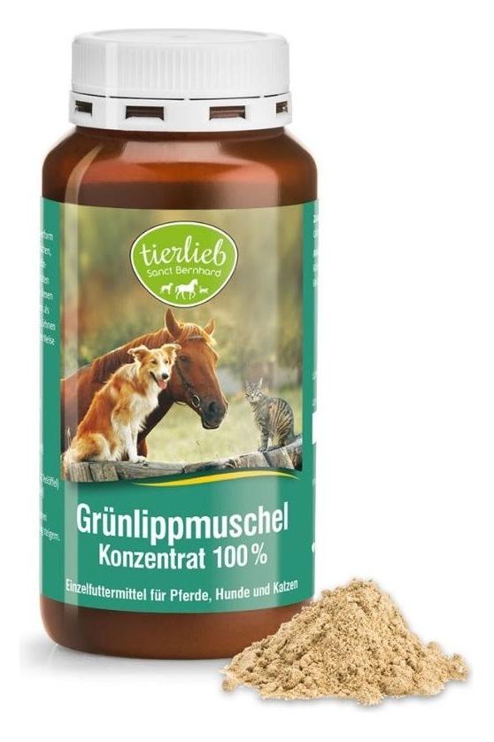 Tierlieb 100% Green-Lipped Mussel Concentrate for dogs, cats, and horses with health benefits for joints.