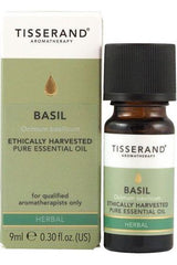 Tisserand Aromatherapy Basil Essential Oil 9ml, ethically harvested for natural calming and concentration.