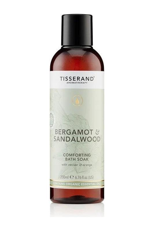 Tisserand Bergamot & Sandalwood Comforting Bath Soak, 200 ml, natural relaxing bath product
