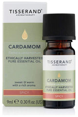 Tisserand Aromatherapy Cardamom essential oil 9ml, ethically harvested with rich aroma for relaxation and digestion.