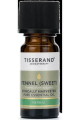 Tisserand Aromatherapy Fennel (Sweet) essential oil bottle, 30 ml, ethically harvested, strong anise aroma.