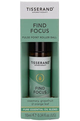 Tisserand Aromatherapy Find Focus Pulse Point Roller Ball with rosemary, grapefruit, and orange leaf for natural energy boost.