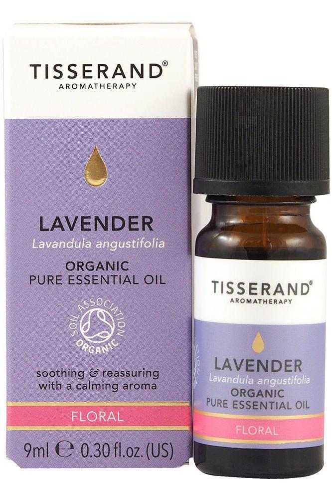Tisserand Aromatherapy Lavender Organic Essential Oil 9ml bottle, soothing and calming aromatherapy product.