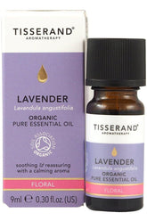 Tisserand Aromatherapy Lavender Organic Essential Oil 9ml bottle, soothing and calming aromatherapy product.