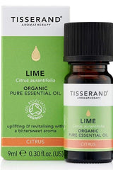 Tisserand Aromatherapy Lime Essential Oil 9ml, uplifting and revitalizing with a citrus aroma.