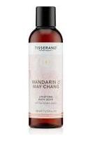 Tisserand Aromatherapy Mandarin & May Chang Uplifting Bath Soak 200ml bottle, enriched with aloe vera and ginseng.
