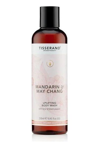 Tisserand Aromatherapy Mandarin & May Chang Uplifting Body Wash 250ml bottle on a white background
