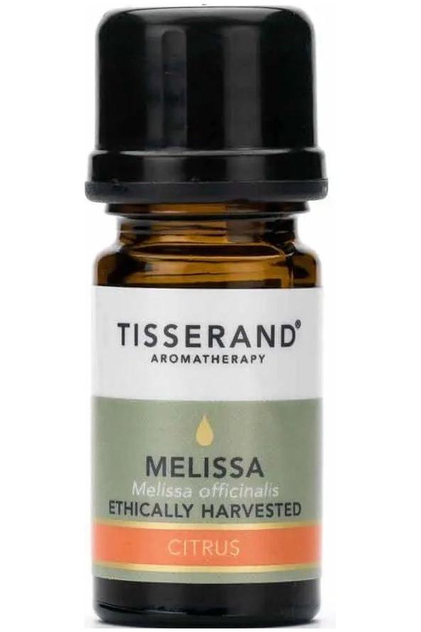 Tisserand Aromatherapy Melissa essential oil, ethically harvested, calming natural citrus scent, 2 ml bottle.