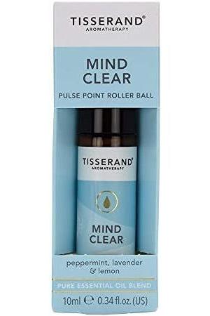 Tisserand Aromatherapy Mind Clear Pulse Point Roller Ball with peppermint, lavender, and lemon for stress relief, 10 ml.