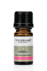 Tisserand Aromatherapy Neroli essential oil bottle, 2 ml, ethically harvested, floral scent for skin hydration and relaxation.