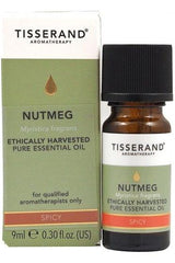 Tisserand Aromatherapy Nutmeg essential oil 9ml, ethically harvested, for natural digestion support and relaxation.