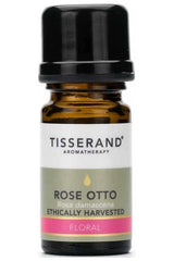 Tisserand Aromatherapy Rose Otto essential oil bottle, ethically harvested, 2 ml.