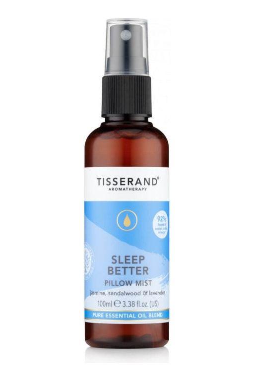 Tisserand Aromatherapy Sleep Better Pillow Mist 100 ml, promotes relaxation and improves sleep quality with natural essential oils.