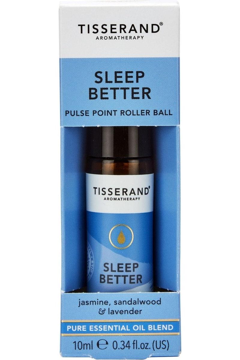 Tisserand Aromatherapy Sleep Better Pulse Point Roller Ball, 10 ml, essential oil blend with jasmine and lavender.