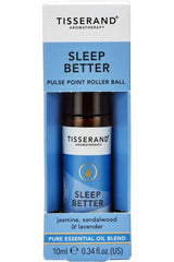 Tisserand Aromatherapy Sleep Better Pulse Point Roller Ball, 10 ml, essential oil blend with jasmine and lavender.