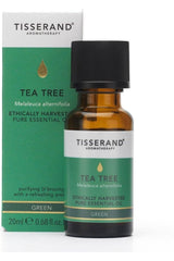 Tisserand Aromatherapy Tea Tree Essential Oil bottle with packaging, 20ml ethically harvested.