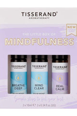 Tisserand Aromatherapy Little Box of Mindfulness, 3 x 10 ml rollerballs for natural relaxation and focus.