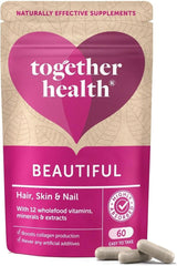 Together Beautiful Hair Skin & Nail supplement package with 60 capsules for enriching beauty and health.