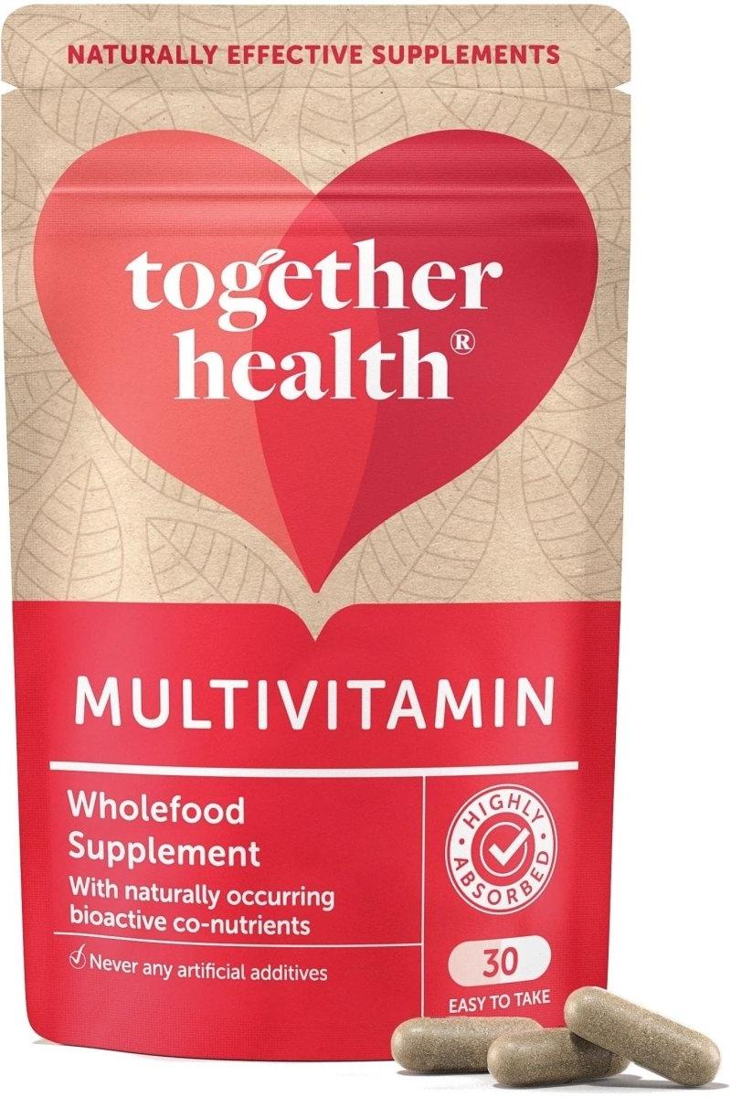 Together Multivitamin supplement package containing 30 wholefood capsules for immune and heart health.