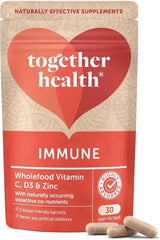 Together Health Immune supplement, wholefood Vitamin C, D3 & Zinc, 30 capsules for improved immunity and health.