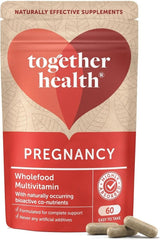 Together Pregnancy multivitamin pack with 60 capsules, supporting prenatal health for mothers and fetal development.