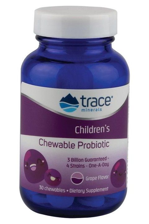 Trace Minerals - Children's Chewable Probiotic, Grape - 30 chewables - Nutri.se
