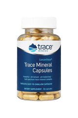 Trace Minerals ConcenTrace Trace Mineral Capsules bottle, dietary supplement, 90 easy-to-swallow capsules.