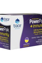 Trace Minerals Electrolyte Stamina Power Pak + Immunity, Lemon Berry flavor, dietary supplement for hydration and energy.