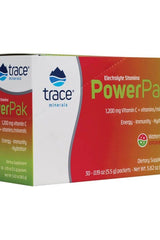 Trace Minerals Electrolyte Stamina Power Pak box with 1200 mg Vitamin C and essential nutrients for energy and hydration.