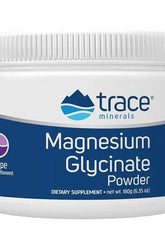 Trace Minerals Magnesium Glycinate Powder 180g for sleep support and muscle relaxation.