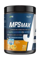 MPS Max intra workout recovery aid in Sunny Orange flavor, featuring essential amino acids and high-quality ingredients.