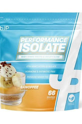 Trained by JP Performance Isolate protein powder in banoffee flavor, 66 servings, hormone-free, optimal protein blend for athletes.