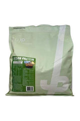 Trained by JP vegan protein powder bag with nutrition label and multivitamin information, ideal for vegans and lactose intolerant.