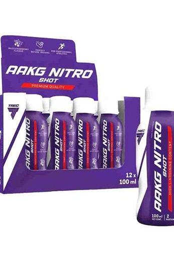 Trec Nutrition AAKG Nitro Shot 12 x 100ml, energy supplement for endurance and muscle recovery.