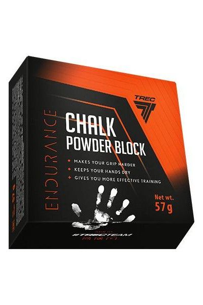 Trec Nutrition Endurance Chalk Powder Block 57g packaging, enhancing grip and moisture control for effective training.